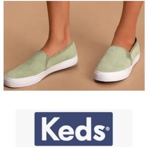 Keds Double Decker Perf Suede Mint Sage Green Sneakers Size 7.5 NWOT Dreamfoam